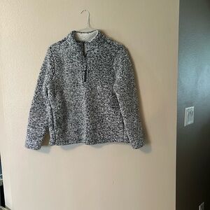 Fluffy grey quarter zip